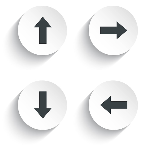 arrow buttons vector icon set isolated on white background
