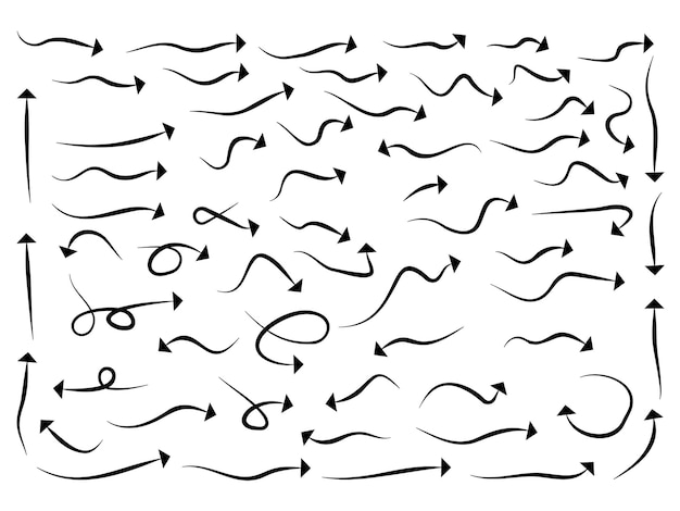 Arrow collection vector icon set on white background