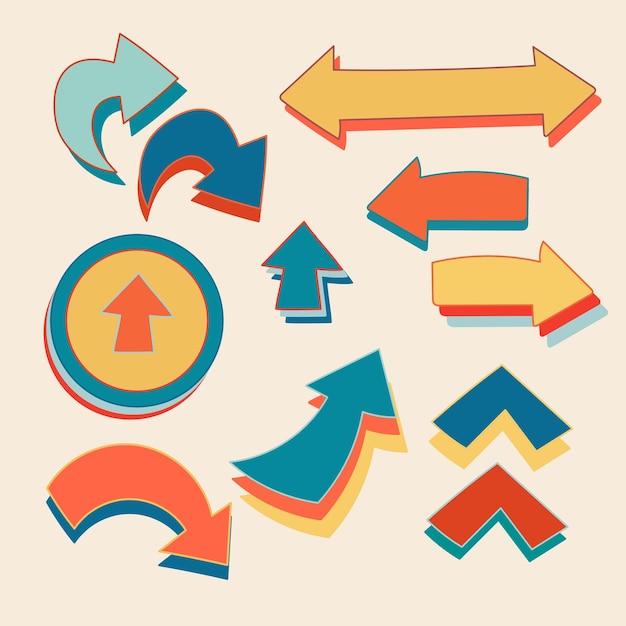 Arrow Decoration Retro Collection Vector