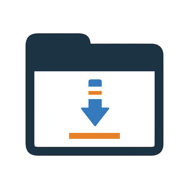 Arrow download download folder icon Glyph style vector EPS