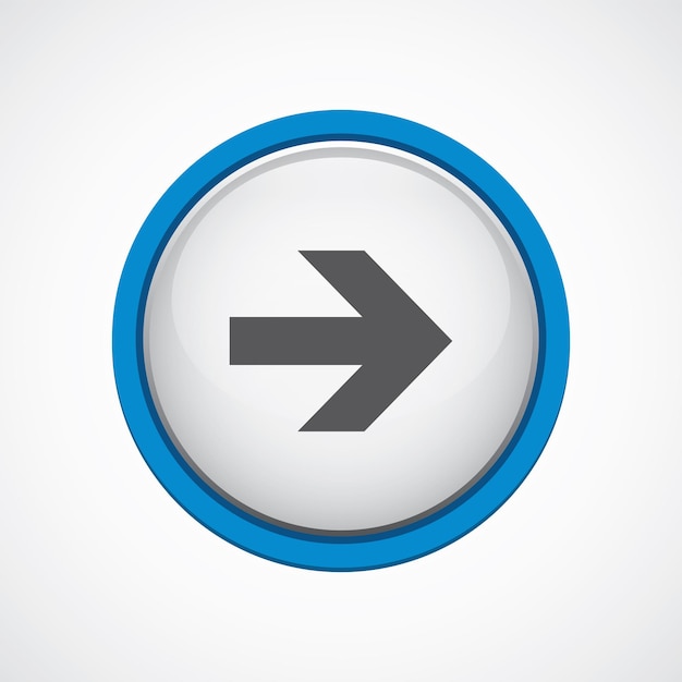 Arrow glossy with blue stroke icon, circle, isolated