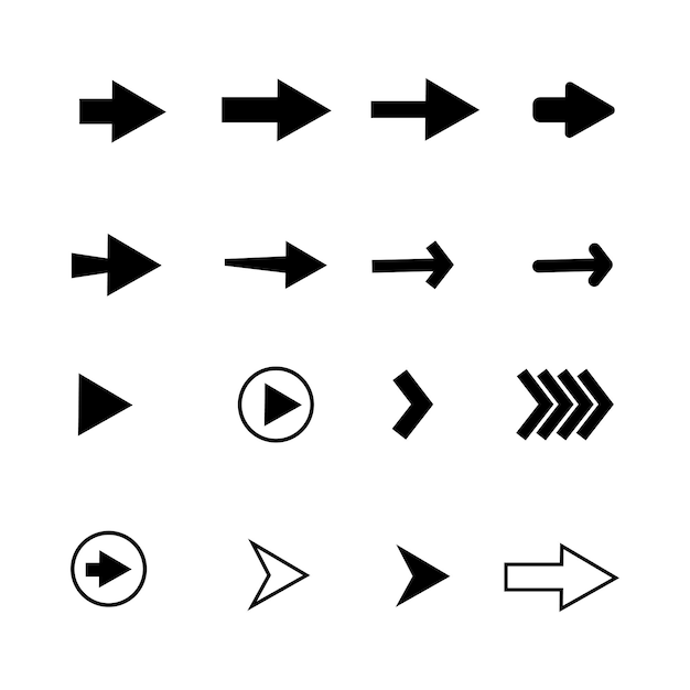 Arrow icon design black color