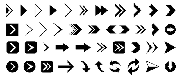 arrow icon set collection of arrow design element vector illustration