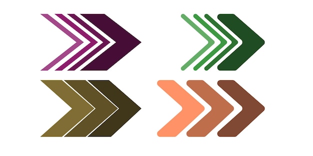 Arrow Icon Set Flat Design on White Background