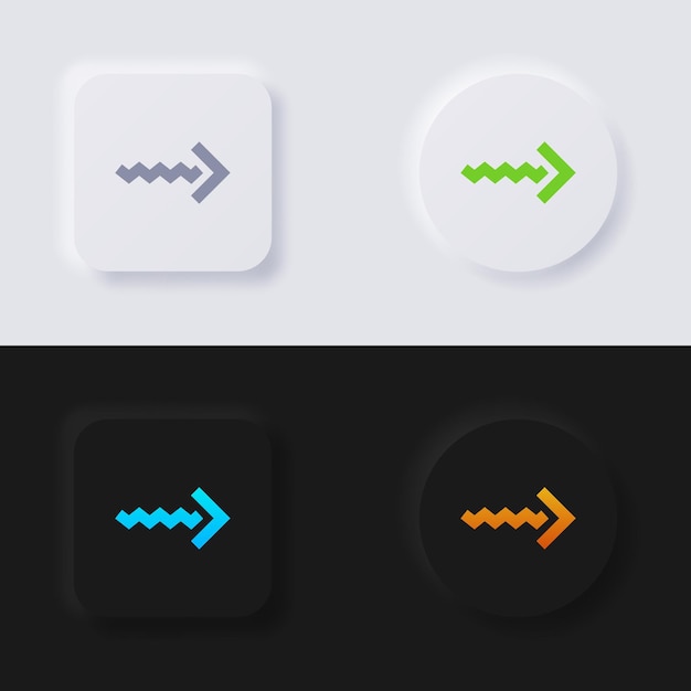 Arrow Icon set Multicolor neumorphism button soft UI Design for Web design Application UI and more Button Vector