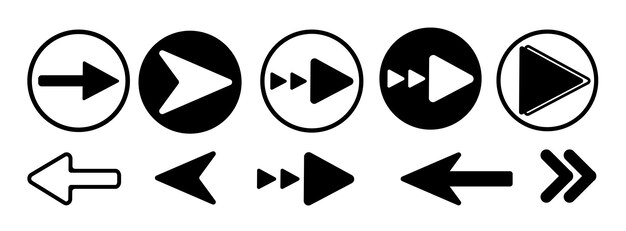 Arrow Icon Set Vector Illustration Flat Arrow Icon