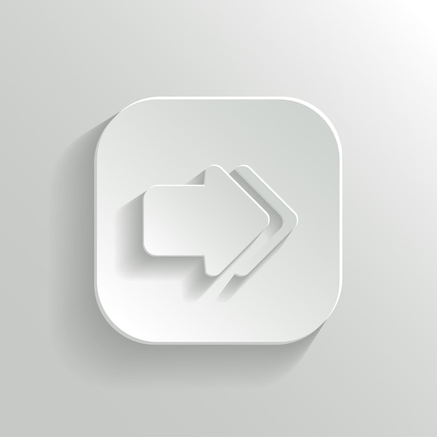 Arrow icon vector white app button
