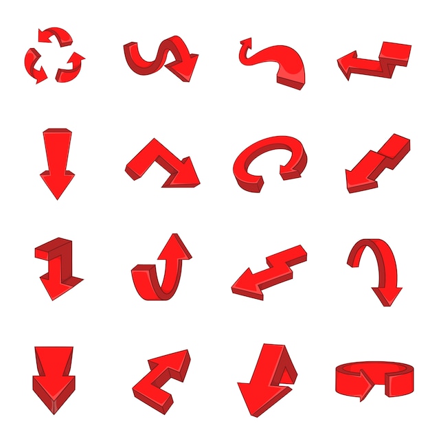Arrow icons set in flat style