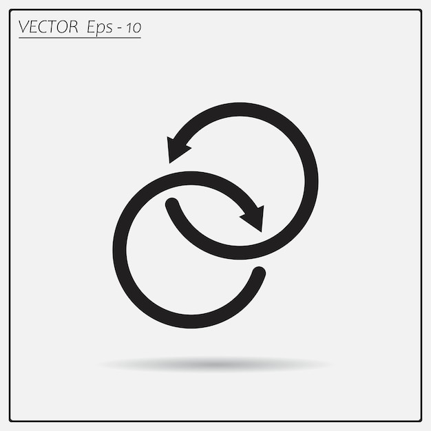Arrow in a circle return symbol Vector illustration on a light background Eps 10