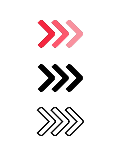 arrow isolated symbols set icon colorful vector