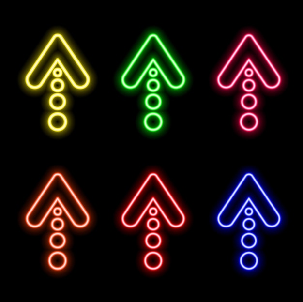 Arrow neon icon design blue color