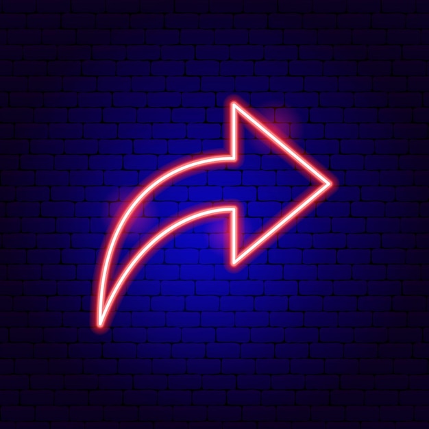 Arrow Neon Sign 9. Vector Illustration of Direction Promotion.