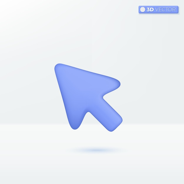 Arrow pointer icon symbols Computer interface Touching mouse cursor direction concept 3D vector isolated illustration design Cartoon pastel Minimal style You can used for design ux ui print ad