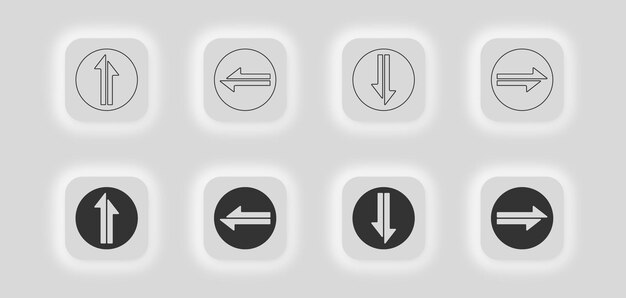 arrow set icon pointers collection illustration symbol app button vector