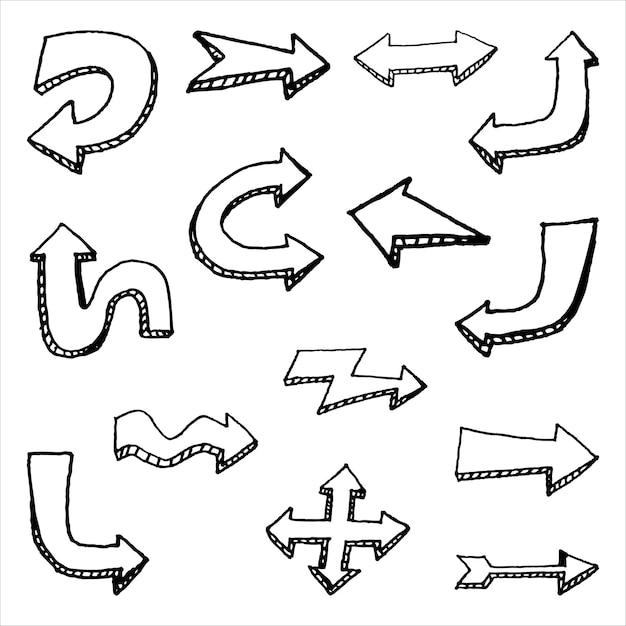 Arrow shape doodle hand drawn