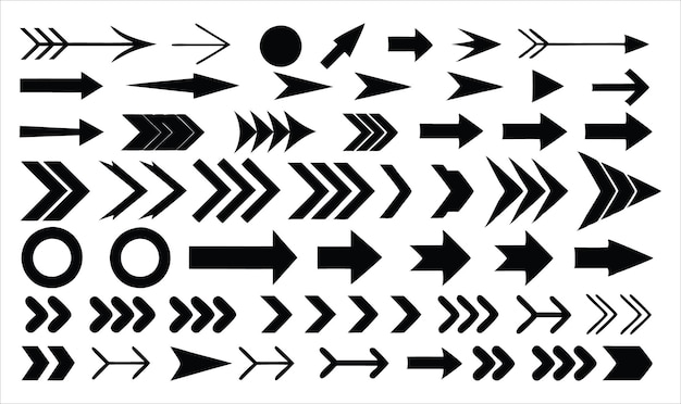 Arrow Silhouette Design Elements Bundle Vector Illustration Collection for Digital