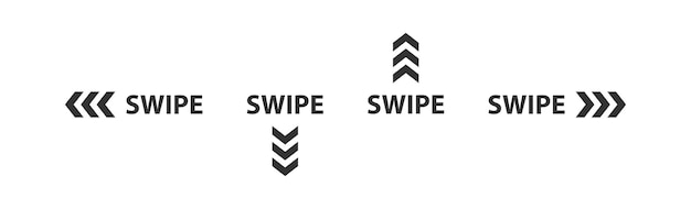 arrow swipe up down left right icon finger scroll interface concept move on the story social media vector illustration