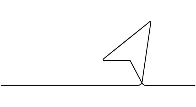 arrow symbol continuous line icon arrow line art arrow icon cursor icon with editable stroke
