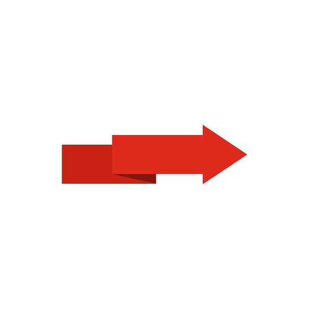 Arrow to right icon in flat style isolated on white background Pointer symbol vector illustration