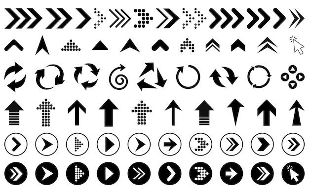 Arrow vector elements collection sign symbol