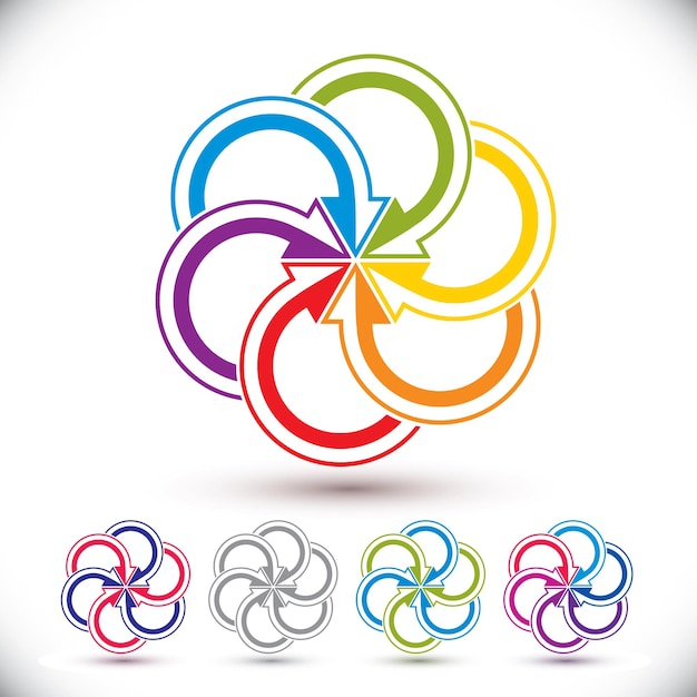 Arrows abstract conceptual symbol template, vector pictogram set.