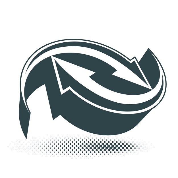 Arrows abstract symbol, vector conceptual pictogram template, vector single color 3d icon.