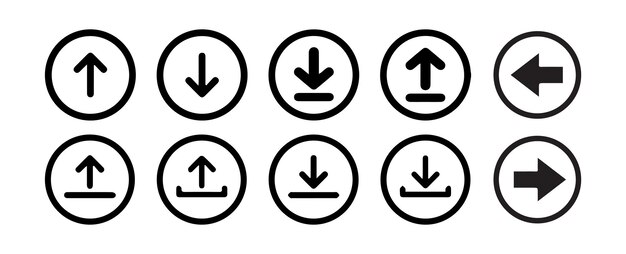 Arrows big black set icons collection Arrow Cursor Modern simple arrows