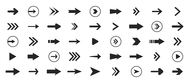 Arrows black set icon Arrow vector icon