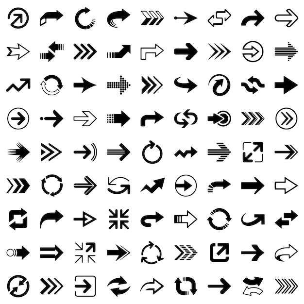 Arrows design elements digital art hand drawn Vector illustration icon design background