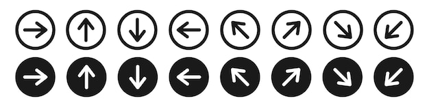 Arrows icons set Up down left and right icon Vector illustration