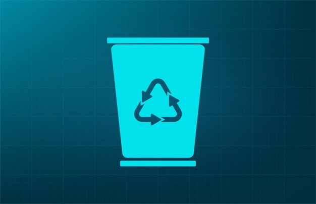 Arrows in a circle recycling symbol Vector illustration on blue background Eps 10