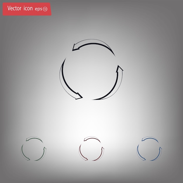 Arrows in a circle recycling symbol Vector illustration on gray background Eps 10