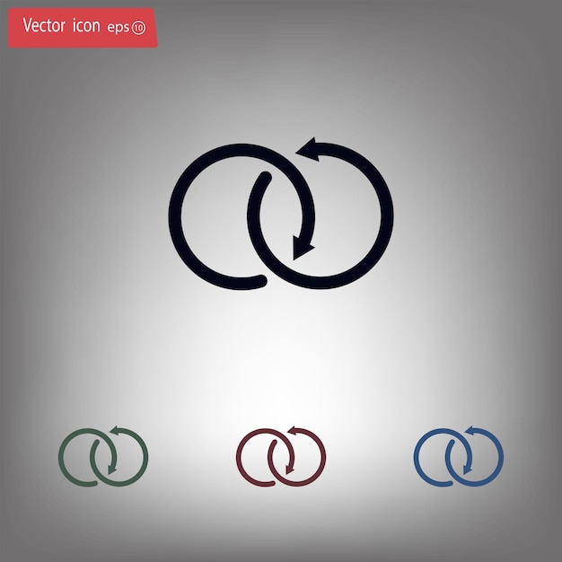 Arrows in a circle return symbol Vector illustration on gray background Eps 10