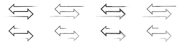arrows in dynamic sketch style symbolizing direction or motion