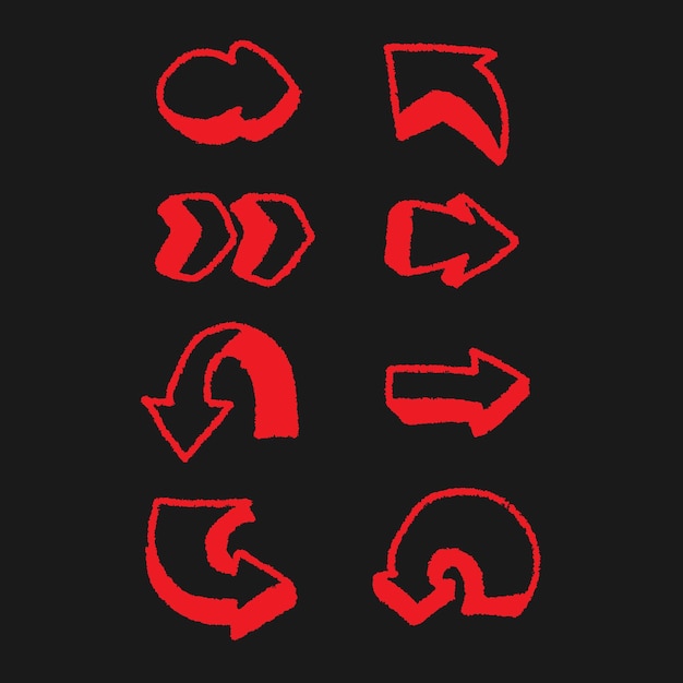Arrows infographics symbols hand drawn in pencil doodle
