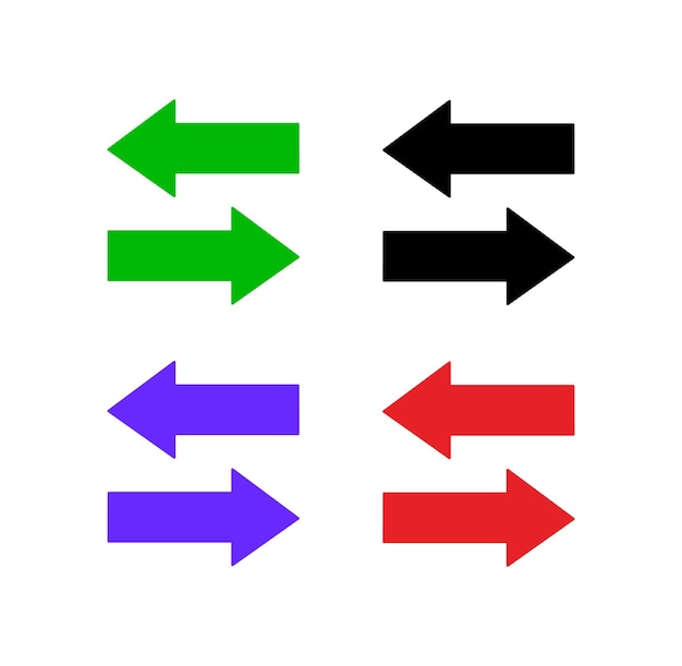 Arrows Pointing in Opposite Directions with Color Variations