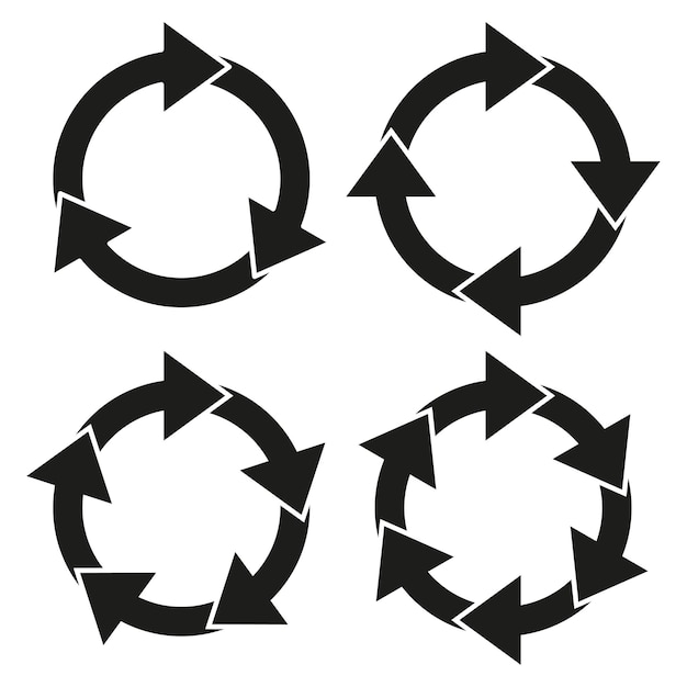 Arrows rotate endlessly Circular recycling sign Ecofriendly emblem Vector illustration EPS 10