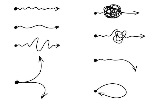 arrows set chaos mind brain problem solving and business solution searching challenge concept