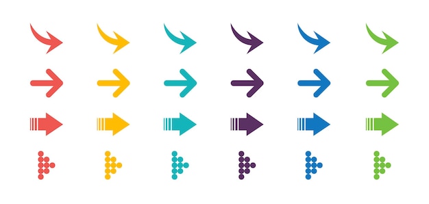 Arrows set icon. Arrows set vector illustration. Arrow icon. Colorful arrow symbols. vector icon. Arrows vector collection. Vector illustration