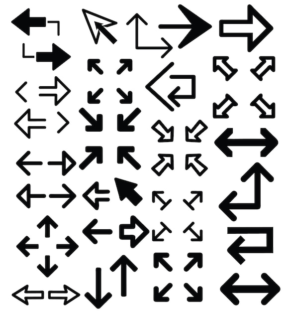 Arrows set icons Arrow vector collection Arrow Cursor Modern simple arrows play button