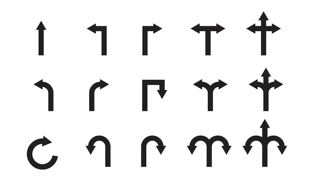 arrows set isolated on white background direction pointer symbol design element