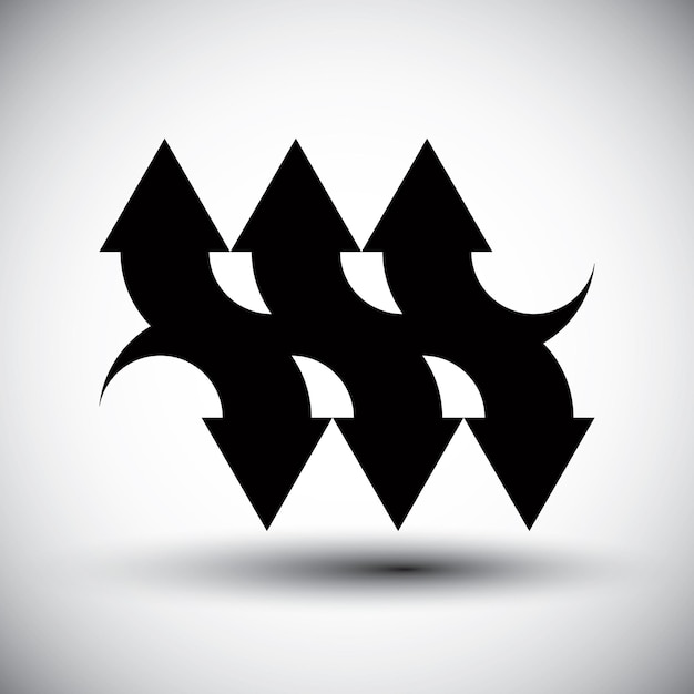 Arrows template conceptual icon, special abstract new idea vector symbol.