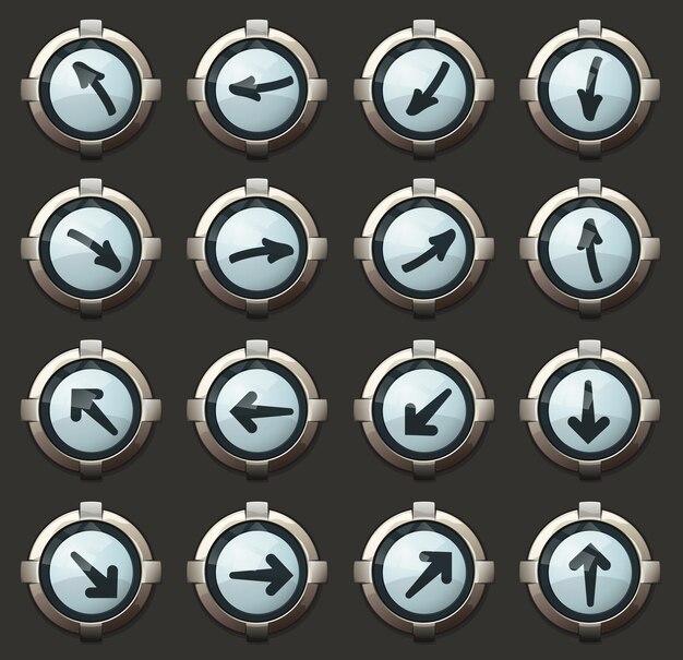 arrows vector stylish round buttons for mobile applications and web