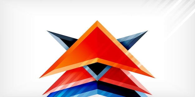 arrows with 3d effect abstract background triangles on light grey backdrop