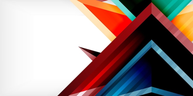 Arrows with 3d effect abstract background Triangles on light grey backdrop