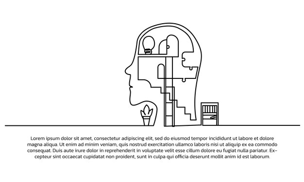 Art Continuous line design of Thinking About Morality And Ethics Single line decorative