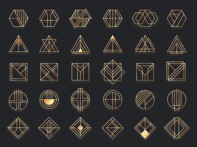 Art deco geometric shapes.