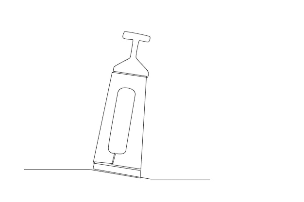 Art Illustration of make up for woman. Simple line and one line concept of blush on, mirror and tool