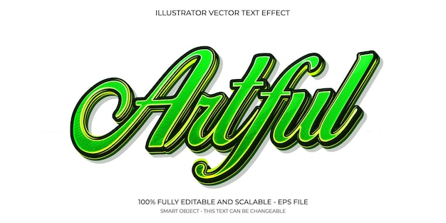 Artful Text Effect Creative and Stylish 3D Lettering Design
