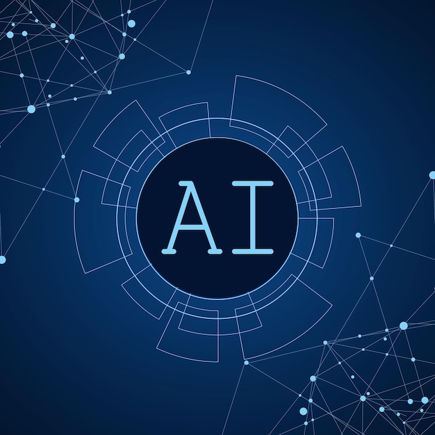 Artificial Intelligence AI chipset on circuit board futuristic Technology Concept